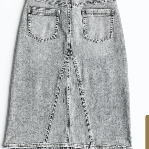 A-Line Denim Skirt in Gray - Picture 3 of 3